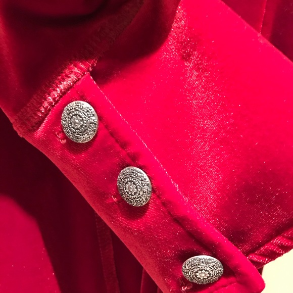 NWT Womans Red Velvet Blazer -by Sno Skins, Size M - Picture 5 of 11